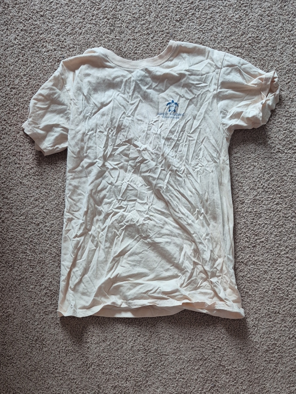 Simply Southern White Short Sleeve Tee with Small Blue Logo